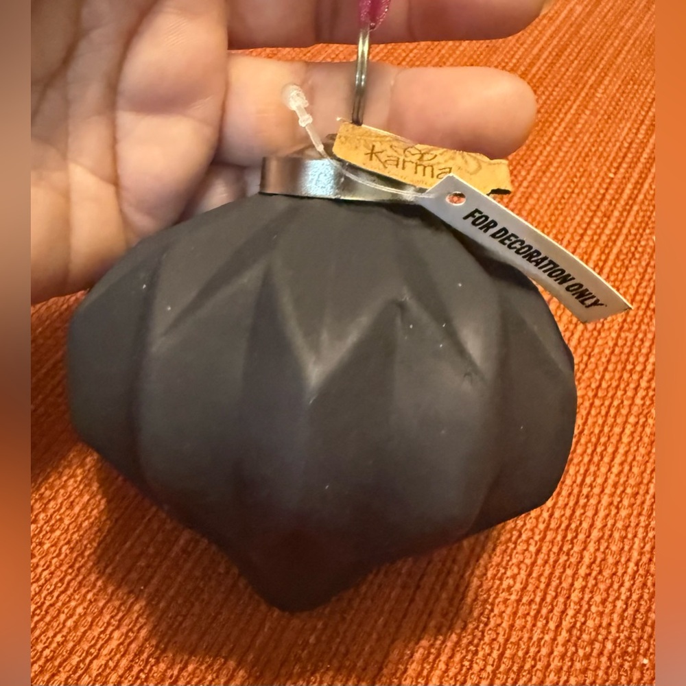 Karma Black Glass Christmas Ornament